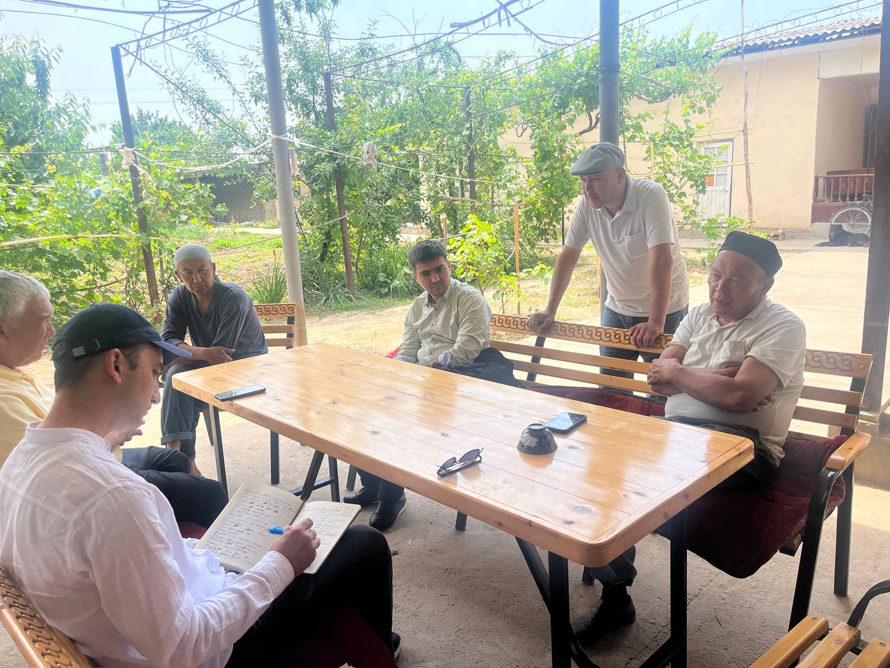 Field study in Piskent and Boka districts - Researchers meeting with community